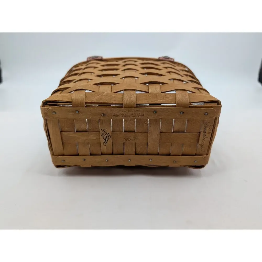 Longaberger Small Boardwalk Basket Purse Signed 2003 AM With Plastic Protector
